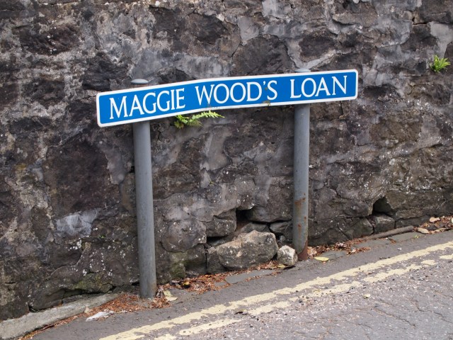 Maggie Wood's Loan road sign