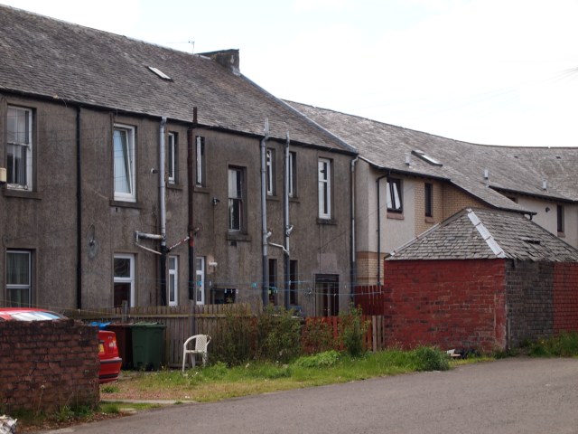 Rear of a row of houses on The Hedges, Camelon, Falkirk